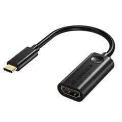 Адаптер однонаправленного кабеля Choetech USB Type C Thunderbolt 3 (штекер) на HDMI 2.0 4K@60Hz (гнездо) черный (HUB-H04BK) цена и информация | Адаптеры, USB-разветвители | pigu.lt