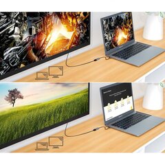 Односторонний кабельный адаптер Choetech с USB Type C (штекер) на DisplayPort (мама), 4K, 60 Гц, 20 см, серый (HUB-H11) цена и информация | Адаптеры, USB-разветвители | pigu.lt