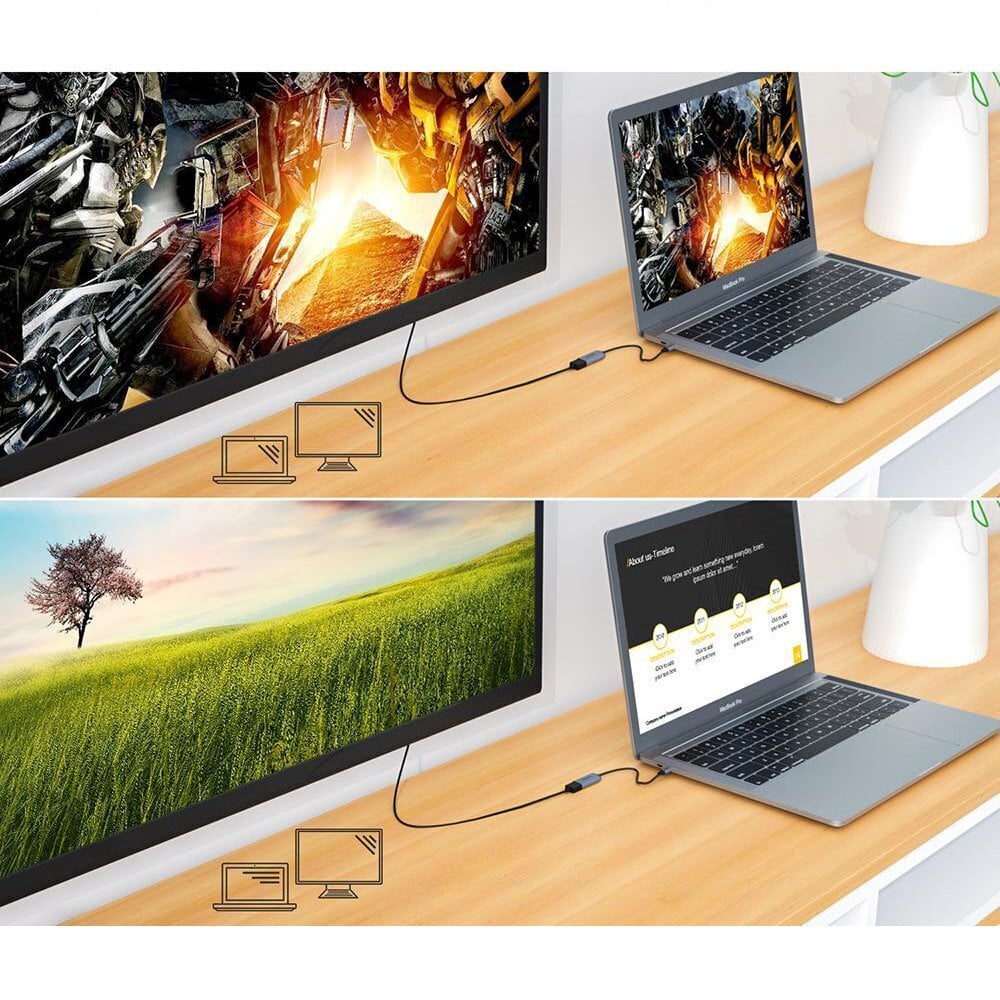 Adapteris Choetech One-way Cable Adapter from USB Type C (Male) to DisplayPort (Female) 4K 60Hz 20cm (HUB-H11) kaina ir informacija | Adapteriai, USB šakotuvai | pigu.lt