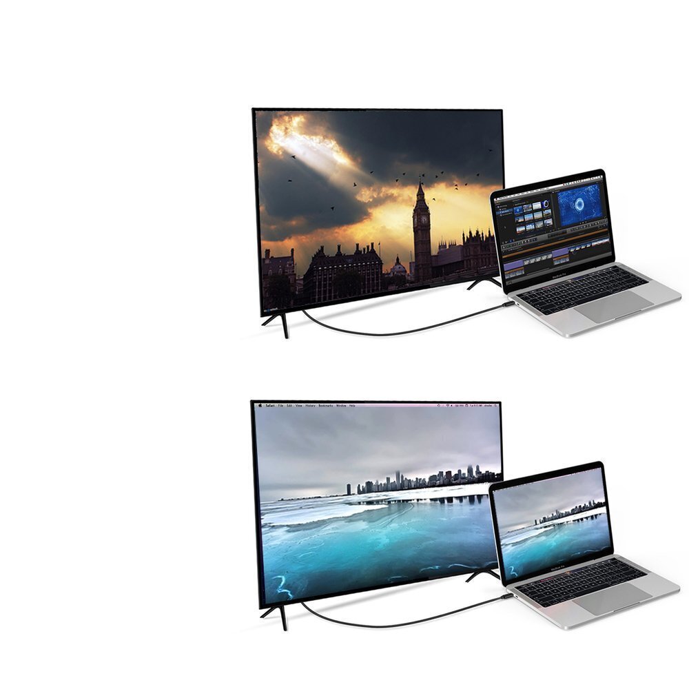 Kabelis Choetech unidirectional USB Type C monitor video cable - Display Port 4K 1,8m (XCP-1801BK) kaina ir informacija | Laidai telefonams | pigu.lt