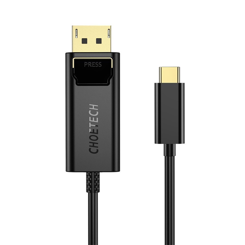 Kabelis Choetech unidirectional USB Type C monitor video cable - Display Port 4K 1,8m (XCP-1801BK) kaina ir informacija | Laidai telefonams | pigu.lt