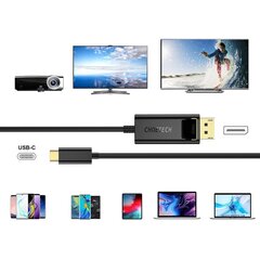 Однонаправленный видеокабель для монитора  Choetech USB Type C - Display Port 4K 1.8 м, черный (XCP-1801BK) цена и информация | Choetech Мобильные телефоны, Фото и Видео | pigu.lt