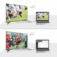 (штыревой) на HDMI (гнездовой) 4K 60Гц, серый (HUB-H10) цена и информация | Адаптеры, USB-разветвители | pigu.lt