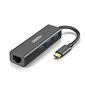 Adapteris Choetech multifunctional HUB 4w1 USB Type C 3x USB 3.0 / Ethernet RJ-45 (HUB-U02BK) цена и информация | Adapteriai, USB šakotuvai | pigu.lt
