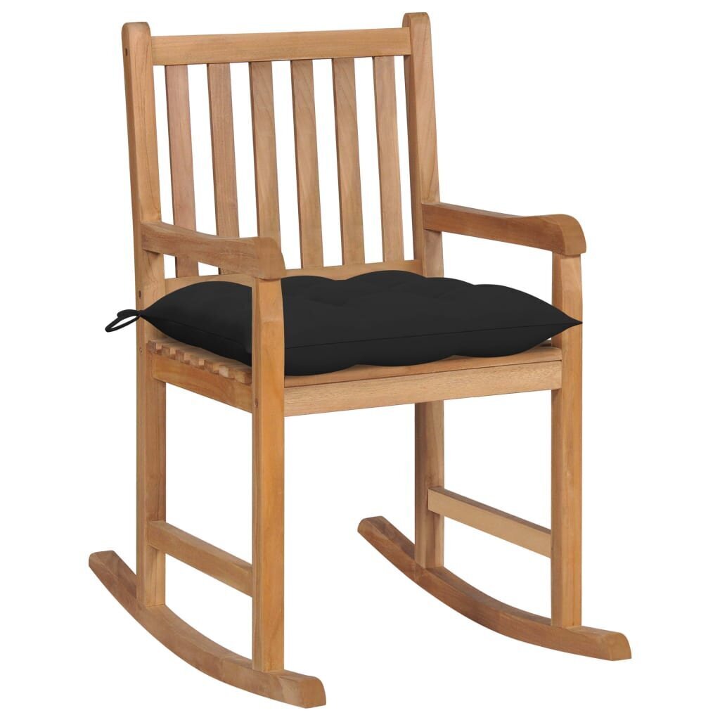 Supama kėdė su juoda pagalvėle, ruda kaina ir informacija | Lauko kėdės, foteliai, pufai | pigu.lt