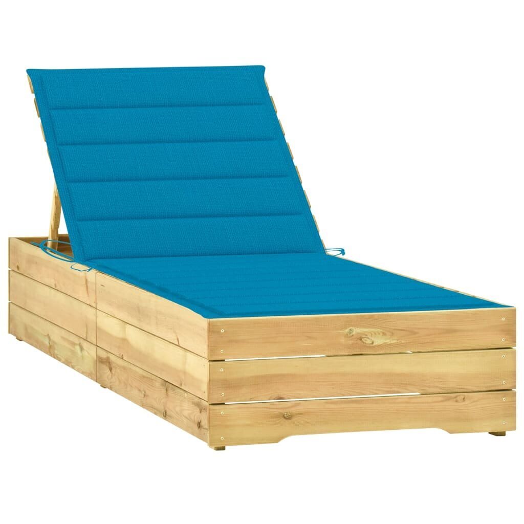 Saulės gultas su mėlynu čiužinuku, rudas kaina ir informacija | Gultai | pigu.lt