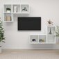 Sieninės televizoriaus spintelės, 4vnt., baltos kaina ir informacija | TV staliukai | pigu.lt