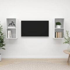 Sieninės televizoriaus spintelės, 2 vnt, baltos цена и информация | Тумбы под телевизор | pigu.lt
