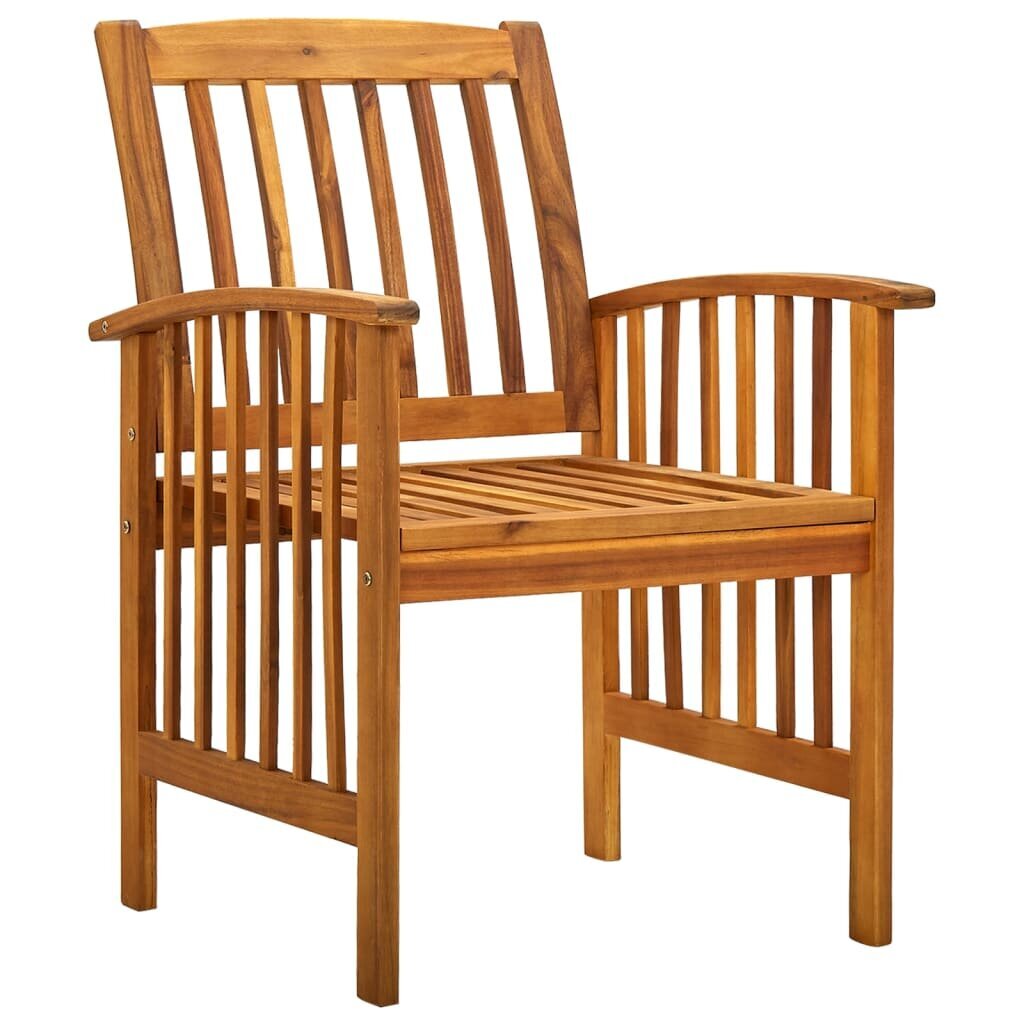 vidaXL Sodo valgomojo kėdės su pagalvėlėmis, 3 vnt., akacijos masyvas kaina ir informacija | Lauko kėdės, foteliai, pufai | pigu.lt