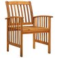 vidaXL Sodo valgomojo kėdės su pagalvėlėmis, 2 vnt., akacijos masyvas kaina ir informacija | Lauko kėdės, foteliai, pufai | pigu.lt