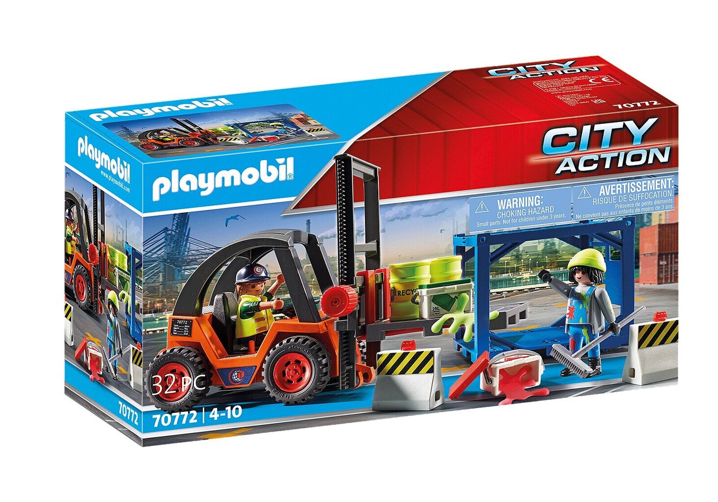 70772 PLAYMOBIL® City Action, Šakinis krautuvas su kroviniais kaina ir informacija | Konstruktoriai ir kaladėlės | pigu.lt