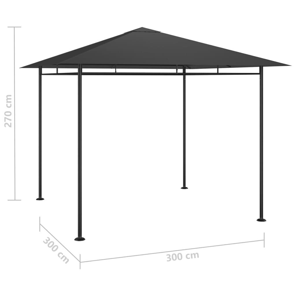 Pavėsinė, 3x3x2,7 m, pilka kaina ir informacija | Pavėsinės | pigu.lt