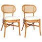 Valgomojo kėdės, 2 vnt, rudos kaina ir informacija | Virtuvės ir valgomojo kėdės | pigu.lt