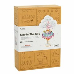 Medinis 3D galvosūkis - muzikinė dėžutė Robotime City In The Sky, 14 m.+ kaina ir informacija | Konstruktoriai ir kaladėlės | pigu.lt