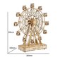 Medinis 3D galvosūkis - muzikinė dėžutė Robotime Ferris Wheel, 14m.+ kaina ir informacija | Konstruktoriai ir kaladėlės | pigu.lt