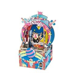 Medinis 3D galvosūkis - muzikinė dėžutė Robotime Circus Troupe, 14 m.+ kaina ir informacija | Konstruktoriai ir kaladėlės | pigu.lt