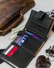 Мужской кошелек из натуральной кожи Always Wild, черный цена и информация | Мужские кошельки | pigu.lt