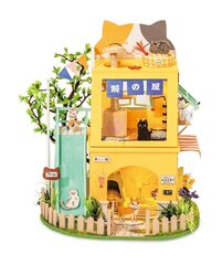 Medinė surenkama miniatiūra Robotime 3D Cat House, 14 m.+ kaina ir informacija | Konstruktoriai ir kaladėlės | pigu.lt