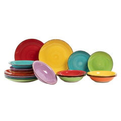 Комплект керамических тарелок Rainbow, 18 шт. цена и информация | Посуда, тарелки, обеденные сервизы | pigu.lt