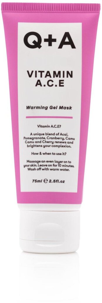 Šildanti veido kaukė Q+A Vitamin A.C.E., 75 ml kaina ir informacija | Veido kaukės, paakių kaukės | pigu.lt