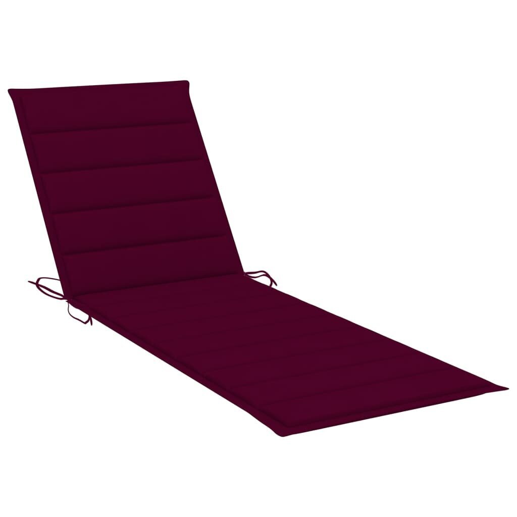 Saulės gultas su vyno raudonu čiužinuku, rudas kaina ir informacija | Gultai | pigu.lt