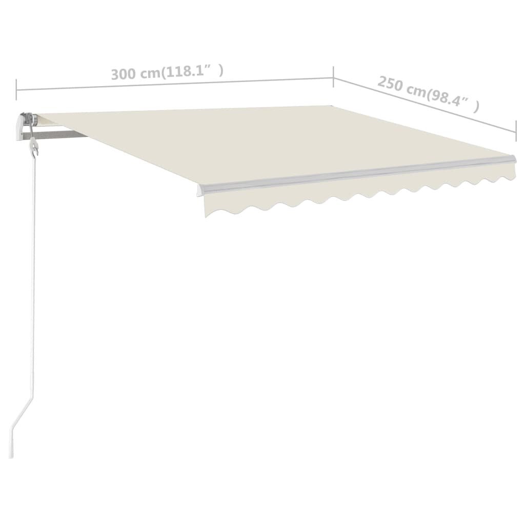 Rankiniu būdu ištraukiama markizė su LED, šviesiai žalia, 3x2.5 m kaina ir informacija | Skėčiai, markizės, stovai | pigu.lt