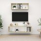Televizoriaus spintelių komplektas, 2 dalių, rudas kaina ir informacija | TV staliukai | pigu.lt