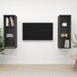 Sieninės televizoriaus spintelės, 2 vnt, pilkos kaina ir informacija | TV staliukai | pigu.lt