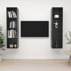 Sieninės televizoriaus spintelės, 2 vnt, pilkos цена и информация | Тумбы под телевизор | pigu.lt