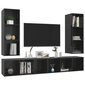 Sieninės spintelės, 4 vnt, juodos kaina ir informacija | TV staliukai | pigu.lt