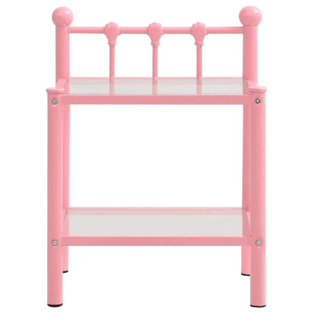 Spintelė, rožinė/skaidri, 45x34,5x60,5cm kaina ir informacija | Spintelės prie lovos | pigu.lt