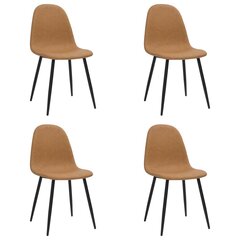 Valgomojo kėdės, 4 vnt, 45x54,5x87 cm, rudos цена и информация | Стулья для кухни и столовой | pigu.lt