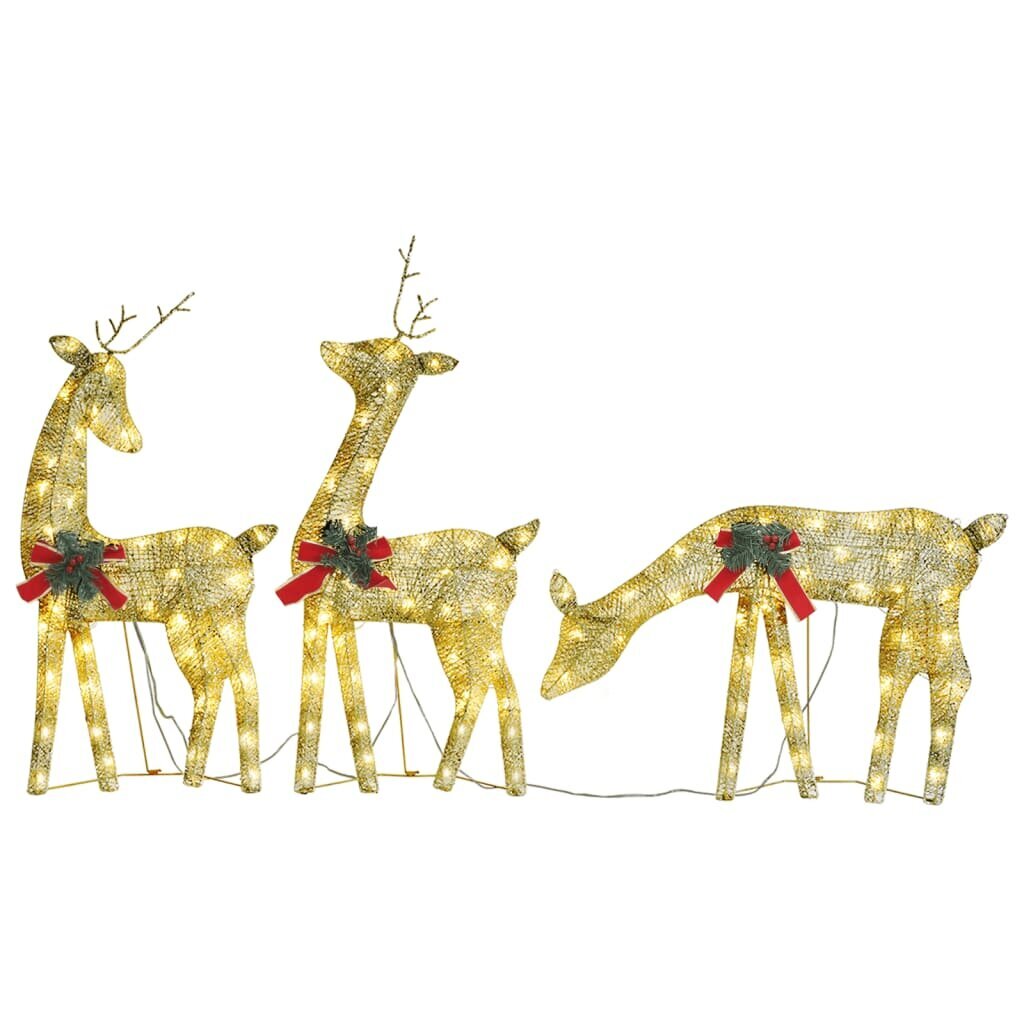 Kalėdinė elnių šeima, balta, 270x7x90cm kaina ir informacija | Kalėdinės dekoracijos | pigu.lt