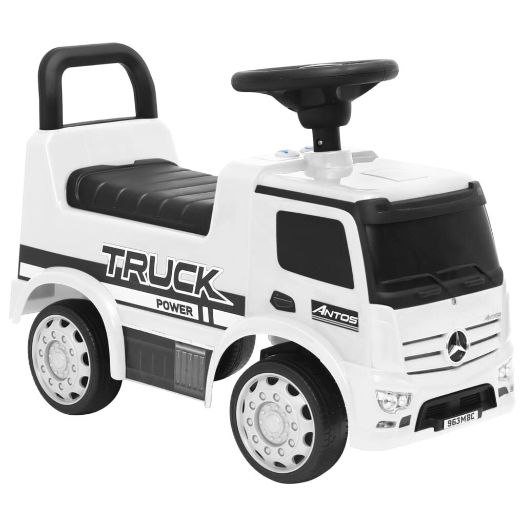 Paspiriamas vaikiškas sunkvežimis Mercedes-Benz, baltas kaina ir informacija | Žaislai kūdikiams | pigu.lt