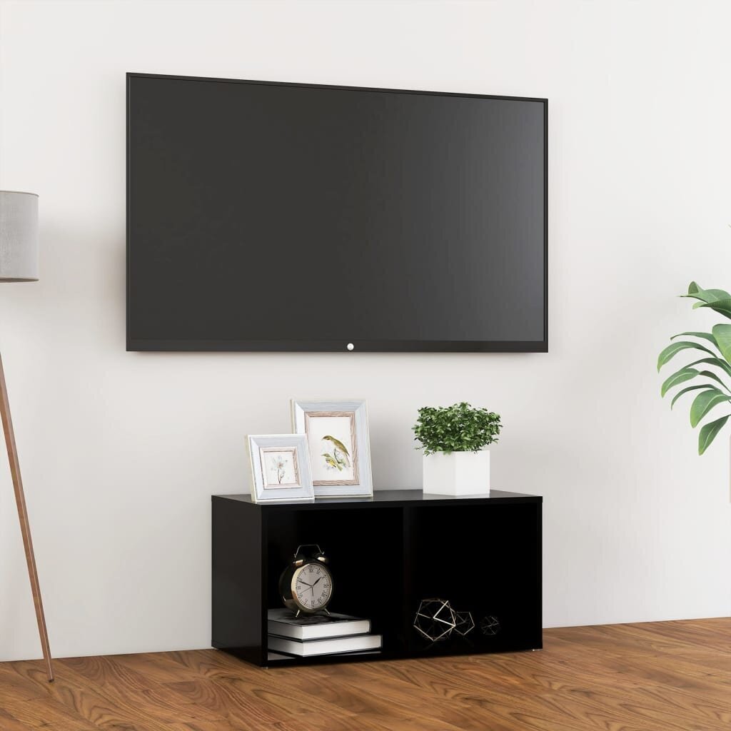 Televizoriaus spintelė, juodos spalvos, 72x35x36,5 cm kaina ir informacija | TV staliukai | pigu.lt