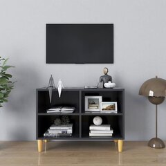 TV spintelė su medinėmis kojelėmis, 69,5x30x50 cm, pilka kaina ir informacija | TV staliukai | pigu.lt