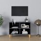 TV spintelė su medinėmis kojelėmis, 69,5x30x50 cm, pilka kaina ir informacija | TV staliukai | pigu.lt
