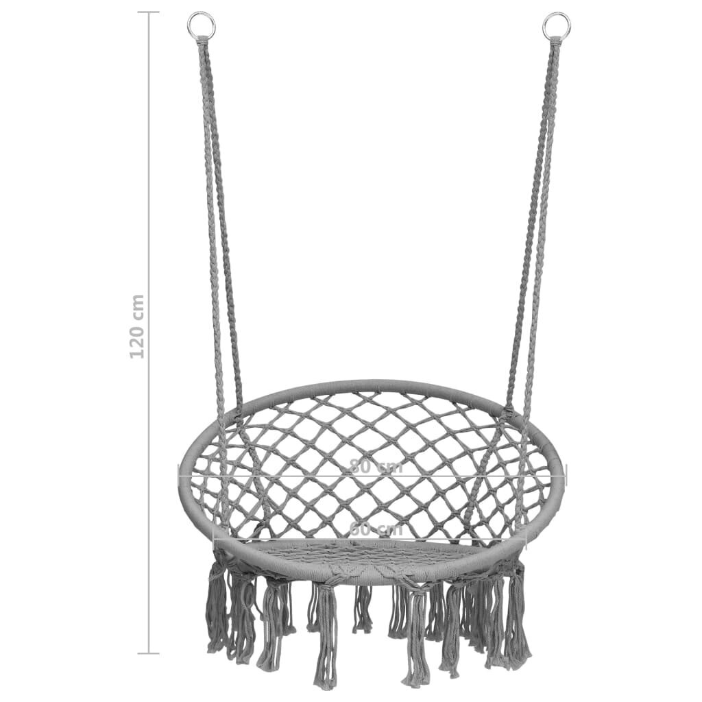 Hamakas-supama kėdė, pilkos spalvos, 80cm цена и информация | Sūpynės | pigu.lt