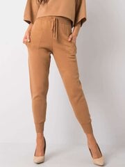 Трикотажные брюки RUE PARIS, светло-коричневые цена и информация | Женские брюки | pigu.lt