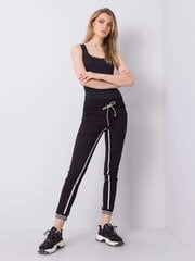 Женские спортивные штаны с кулиской RUE PARIS, черные  цена и информация | Женские брюки | pigu.lt