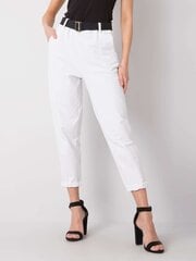 Женские брюки с поясом, белые  цена и информация | Брюки | pigu.lt