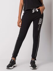 Женские спортивные штаны с аппликацией, черные цена и информация | Женские брюки | pigu.lt