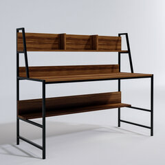 Rašomasis stalas Kalune Design Ceren Rafli, rudas/juodas kaina ir informacija | Kompiuteriniai, rašomieji stalai | pigu.lt