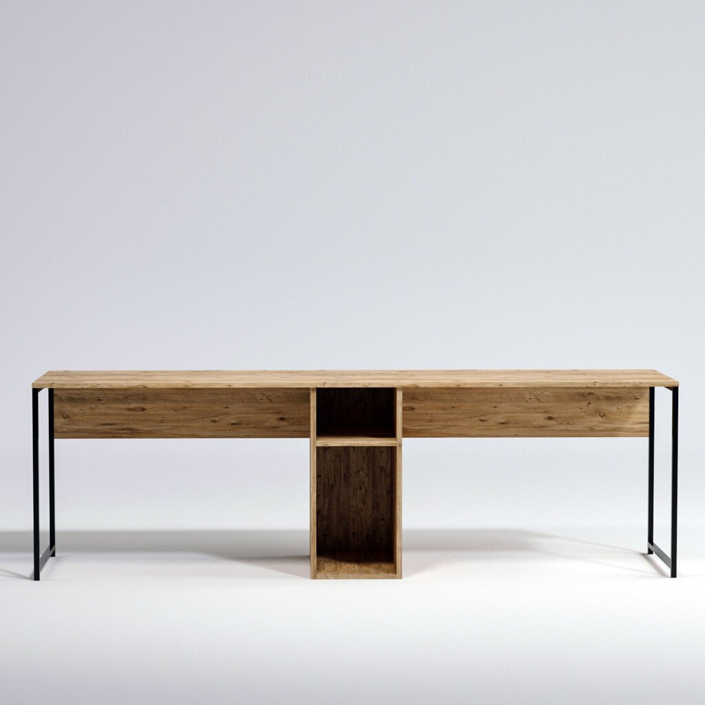 Rašomasis stalas Kalune Design Ikili, rudas/juodas цена и информация | Kompiuteriniai, rašomieji stalai | pigu.lt