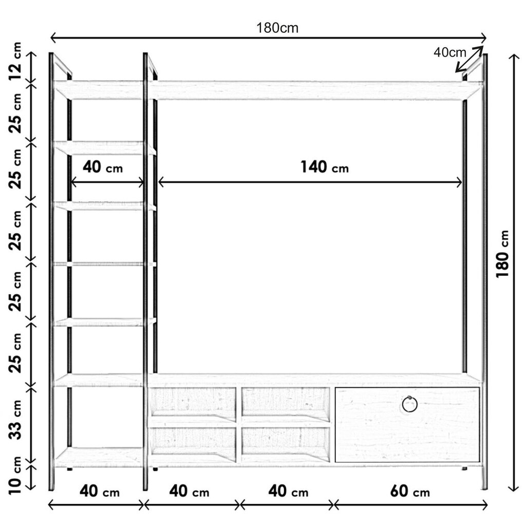 TV staliukas Kalune Design L514, rudas kaina ir informacija | TV staliukai | pigu.lt