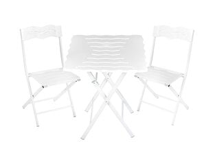 Комплект мебели в сад  Kalune Design Bistro Set 1,  белый цена и информация | Комплекты уличной мебели | pigu.lt