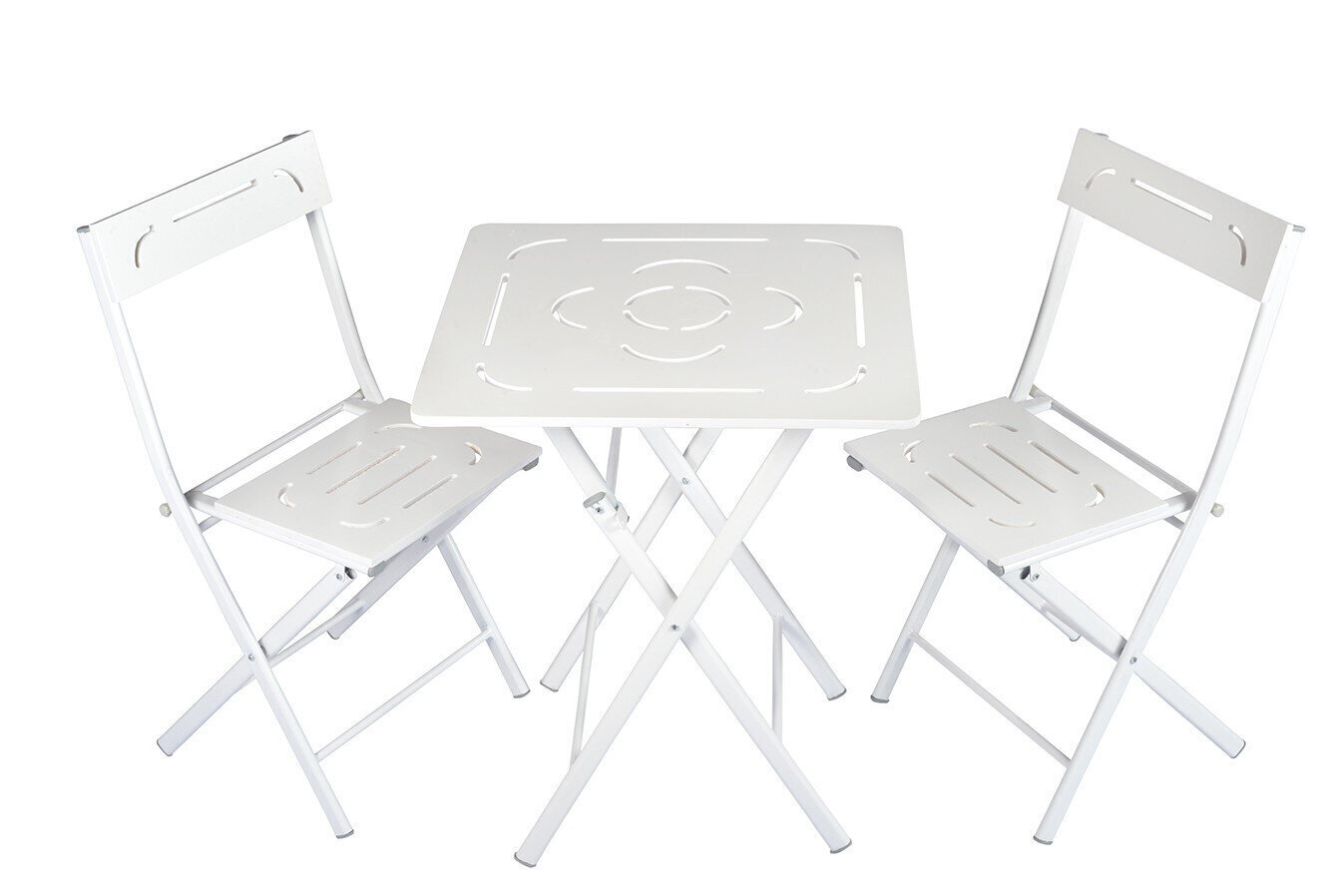 Lauko baldų komplektas Kalune Design Bistro Set 2, baltas kaina ir informacija | Lauko baldų komplektai | pigu.lt