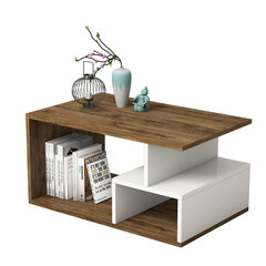 Кофейный столик Kalune Design Arte 2042, коричневый/белый цена и информация | Журнальные столики | pigu.lt