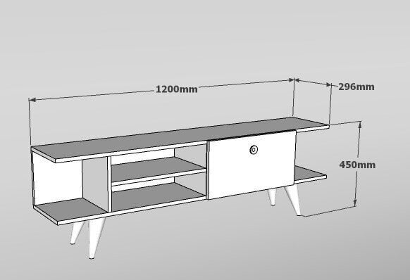 TV staliukas Kalune Design Idil, baltas/rudas kaina ir informacija | TV staliukai | pigu.lt