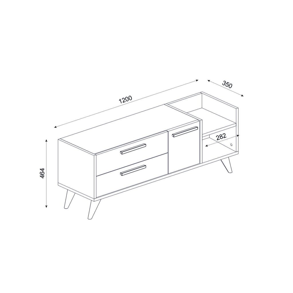 TV staliukas Kalune Design Otto, baltas/rudas kaina ir informacija | TV staliukai | pigu.lt